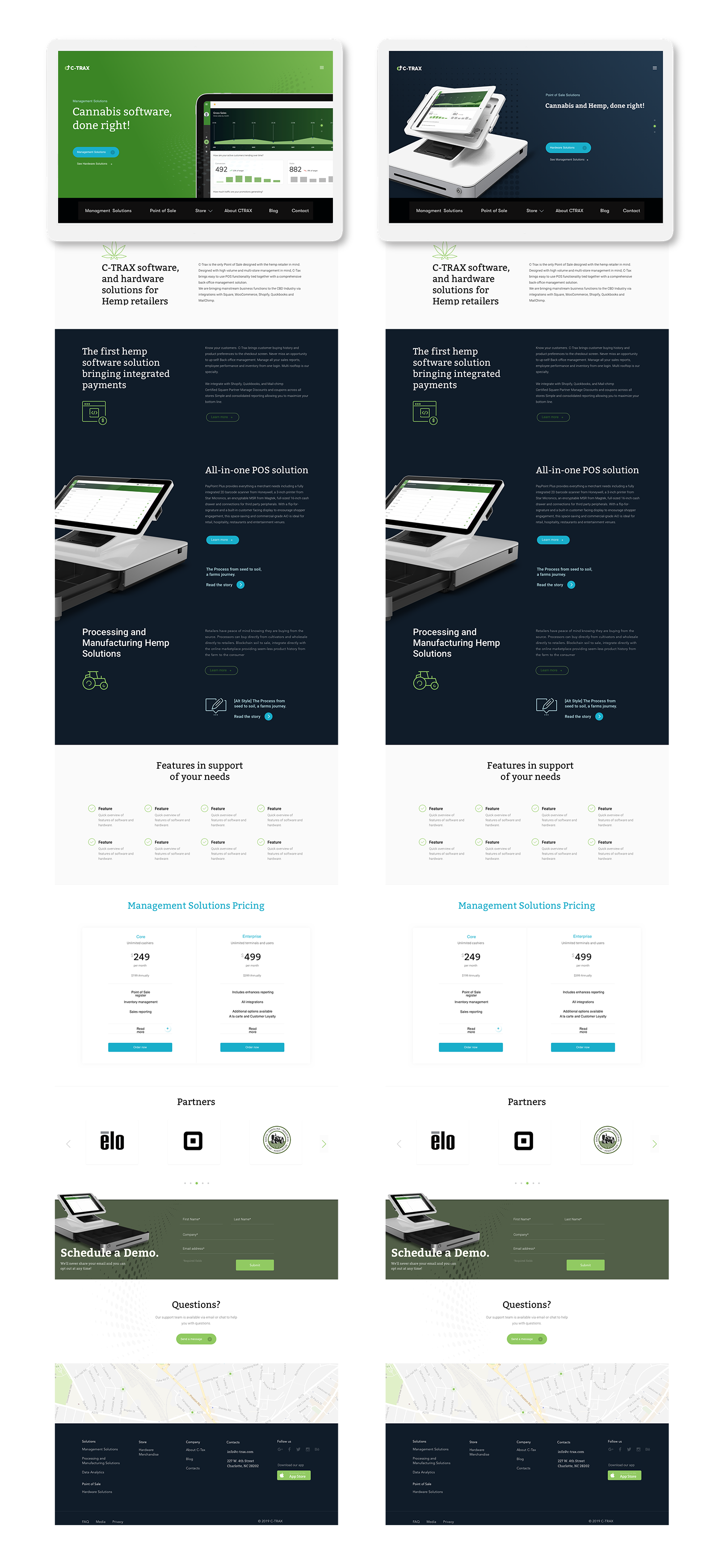 CTRAX website before and after