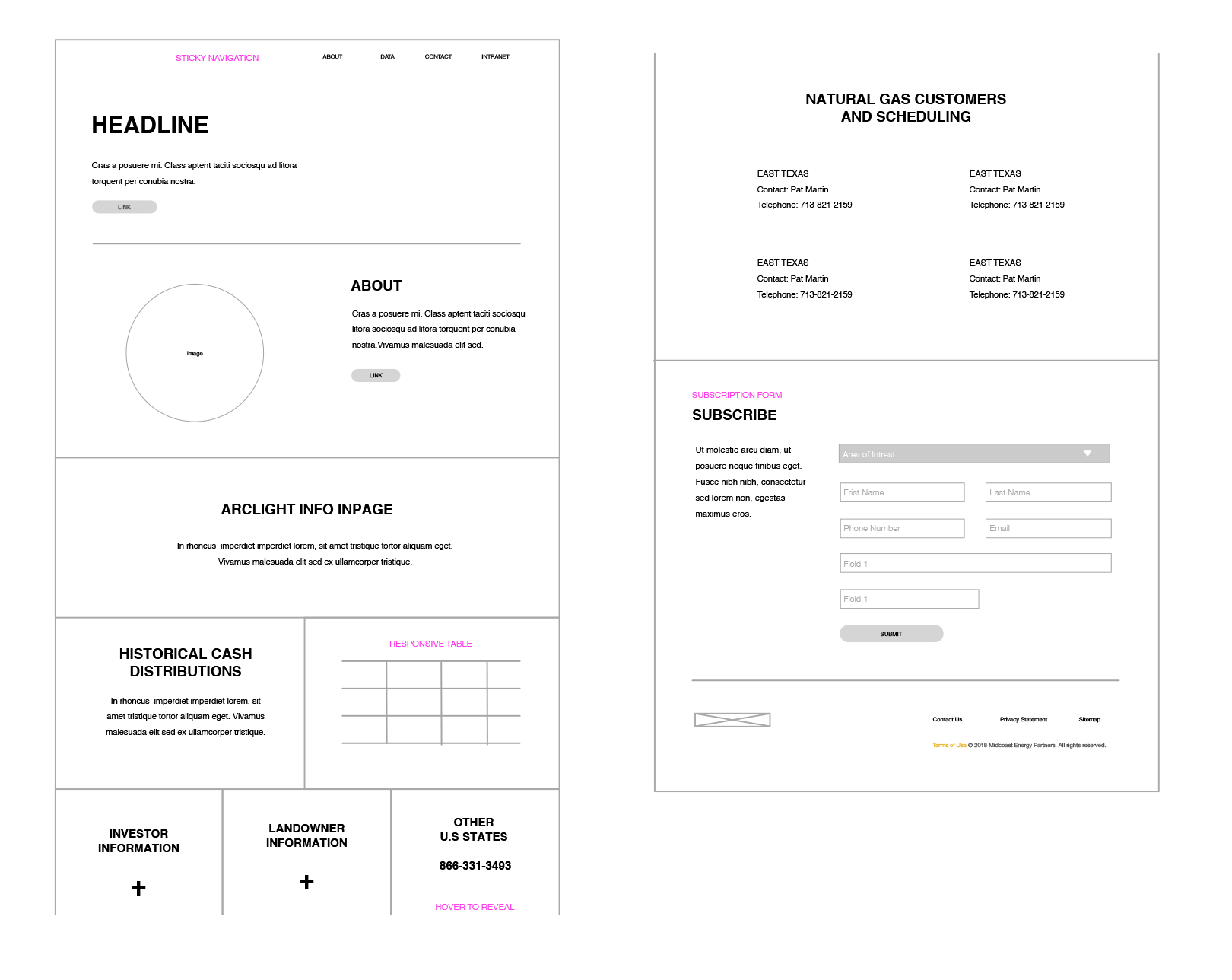 Midcoast Wireframe